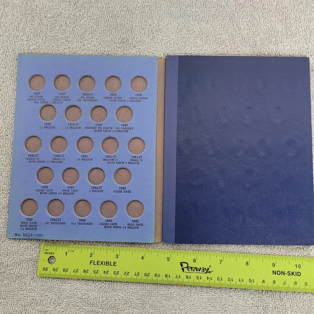 Whitman Liberty Seated Dime Collection 1837 to 1862 Coin Folder No‎ 9011 Blue